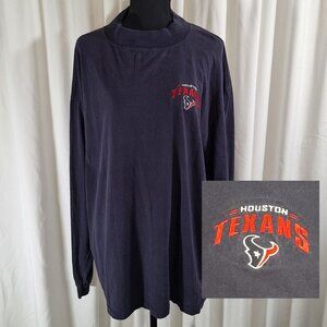 NFL Houston Texans Men’s XL-XXL Long Sleeve T-Shirt – Dark Blue with Logo